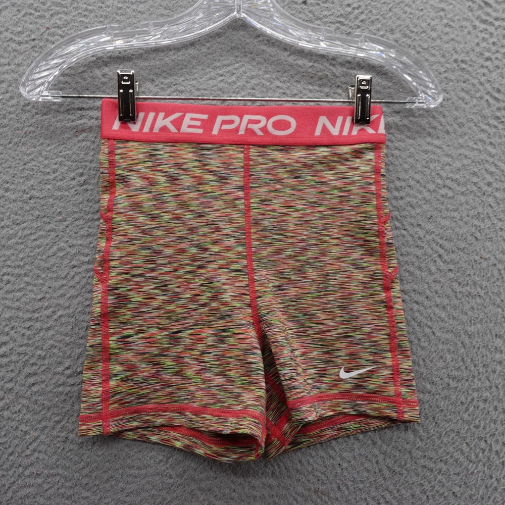 Nike Pro 3 in Space Dye Training Bike Shorts Size XS Pink Multi Womens NWT